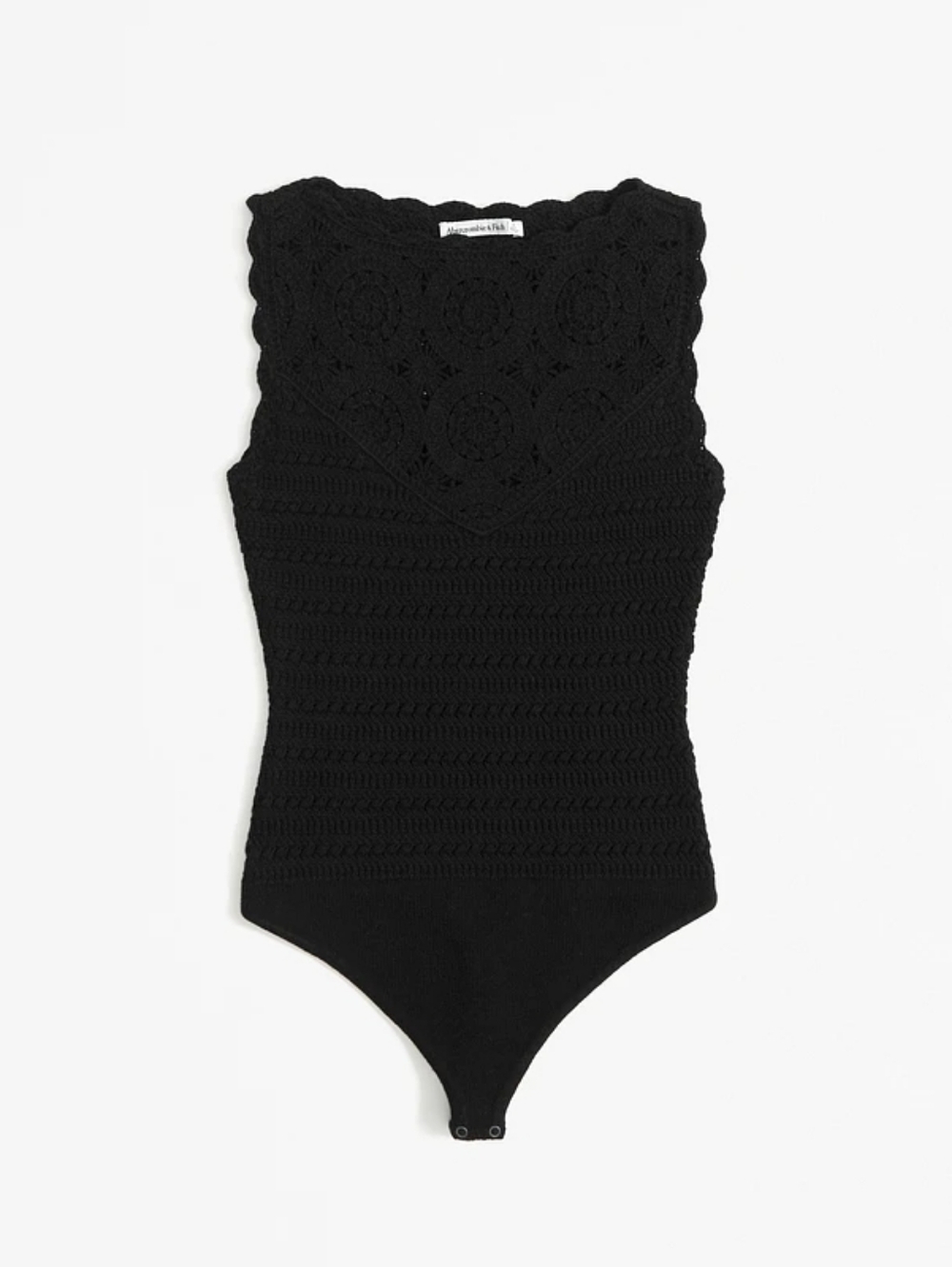 Abercrombie & Fitch crochet-style mosaic tile bodysuit.